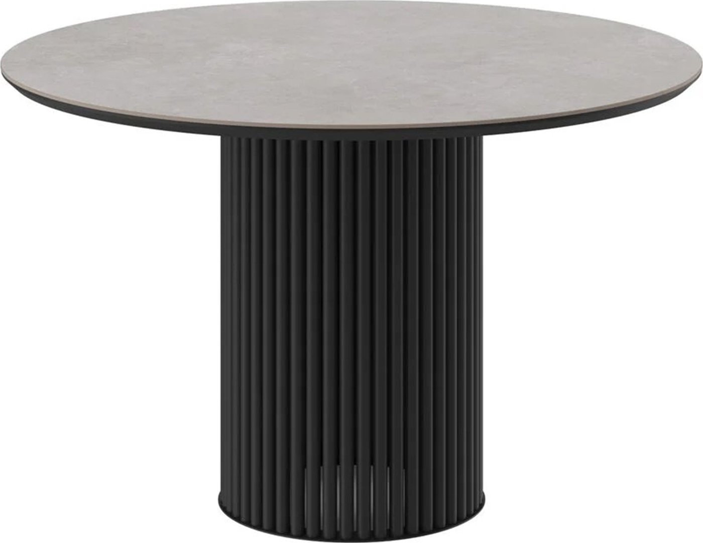 

Кухонный стол Мамадома Askar round-116 d116 (avenue grey premium cer/черный)