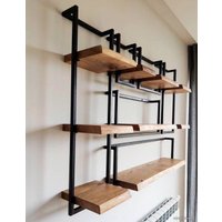 Полка Wooden Story Saint Etienne (ЛДСП, коричневое дерево/черный)