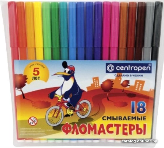 Фломастеры Centropen Пингвины 7790 1886 (18 цв)