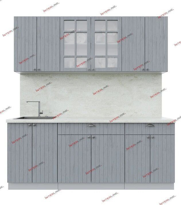 

Готовая кухня Интерлиния Берес 2.0А (дуб серый/опал светлый)