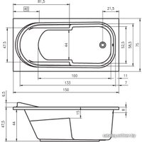 Ванна Riho Columbia 150x75 (с ножками)