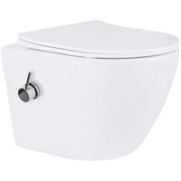 Унитаз подвесной Roxen Antares Bidet в комплекте с инсталляцией StounFix Dual Fresh 6 в 1 968457 (кнопка: брашированное золото)