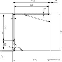 Душевой уголок Omnires Manhattan ADC80X-A+ADR80X