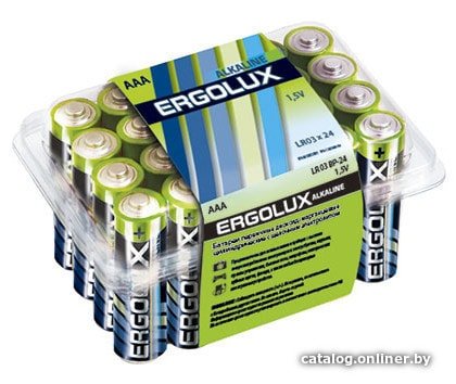 Батарейка Ergolux Alkaline LR03 (AAA) 24шт