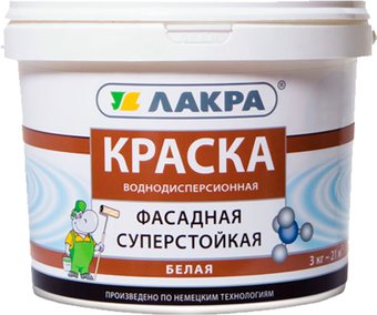 Краска Лакра Фасадная 3 кг (белый)