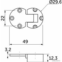Барная петля AKS металл/металл d30мм никель