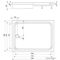 Душевой поддон Alex Baitler AB12917H-1 90x120