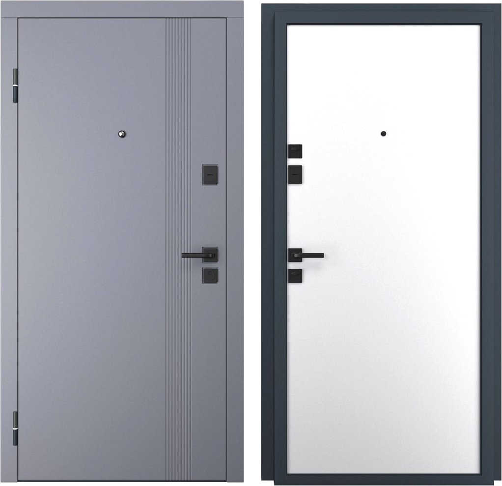 

Металлическая дверь Guard Aura 86x205 (левая, графит софт/белый)