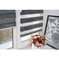 Шторы день-ночь Delfa СРШ 01МКД DN-4306 34x160 (графит, рисунок натур)