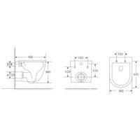 Унитаз подвесной Berges Wasserhaus Okus Rimless + АТОМ 410 AT-043397 (с сиденьем)