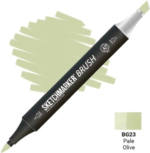 

Маркер художественный Sketchmarker Brush Двусторонний BG23 SMB-BG23 (бледно оливковый)