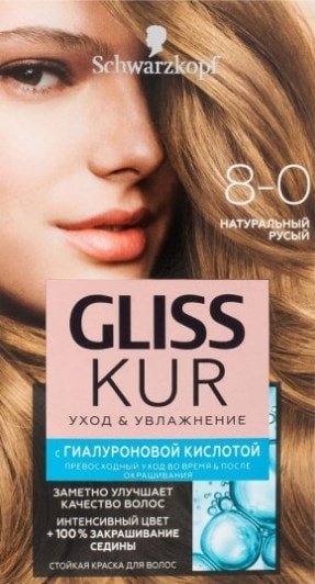 

Крем-краска для волос Gliss Kur Уход и увлажнение 8-0 натуральный русый