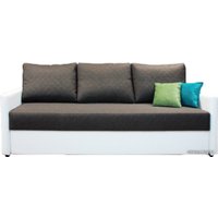 Диван Divanta Эдем 7-3 (прямой, рогожка/кожзам, антрацит/белый)