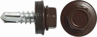 Саморез Admiral Кровельный 5.5x25 RAL 8019 Шоколад (250шт, шоубокс)