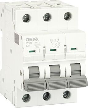 

Выключатель автоматический GEYA GYM9-3P-20B 3P 20A B 6kA 3M GYM93P20B