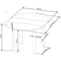 Кухонный стол Halmar Ringo 102-142/102/76 (кашемир/черный)