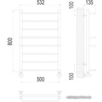 Полотенцесушитель TERMINUS Евромикс П8 500x800 нп (хром)