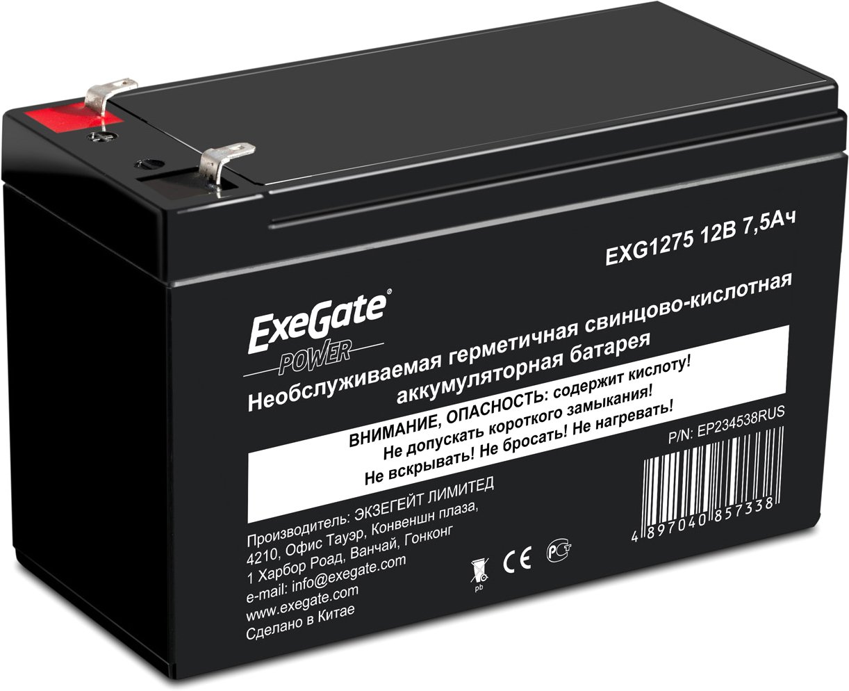 

Аккумулятор для ИБП ExeGate Power EXG 1275 (12В/7.5 А·ч) [EP234538RUS]