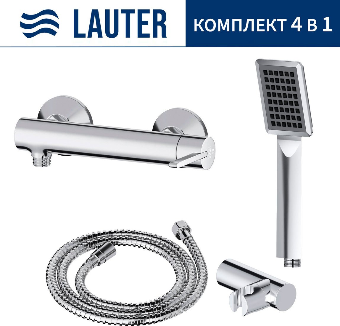 Смеситель Lauter Velvet 21СК9696С + 21СКFG80101C + 21S00103 + 21CKFS90120