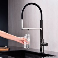 Смеситель Paulmark Tornado TO213402-GB (глянцевый черный)