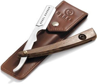 Опасная бритва Rebel Barber Luxury со сменным лезвием и кожаным чехлом