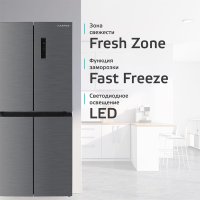 Четырёхдверный холодильник Harper RH6966BI (металлик)