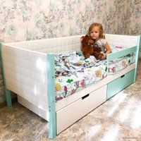 Кровать-тахта Бельмарко Svogen мягкий 00747 160x70 (мятный/белый)