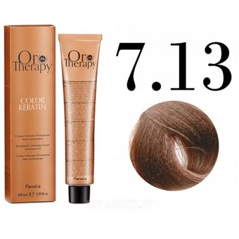 Fanola ORO Therapy Color Keratin 7.13 русый пепельно-золотистый 100 мл