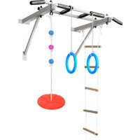 Турник Absolute Champion Оптимист АЧ 10049 (тарзанка, лестница, кольца, белый, черные ручки)