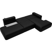 Угловой диван Лига диванов Лига-036 НПБ Модерн Лонг правый 127752 (экокожа Grifon 18 черный)