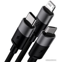 Кабель Baseus StarSpeed 1-for-3 Fast Charging Data Cable (1.2 м, черный)