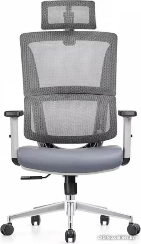 Офисное кресло SitUp Aphrodite Chrome (сетка Gray/экокожа Gray)