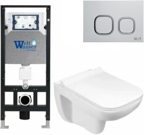 

Унитаз подвесной WeltWasser Amberg 506+Kehlbach 004 GL-WT+Amberg RD-WT