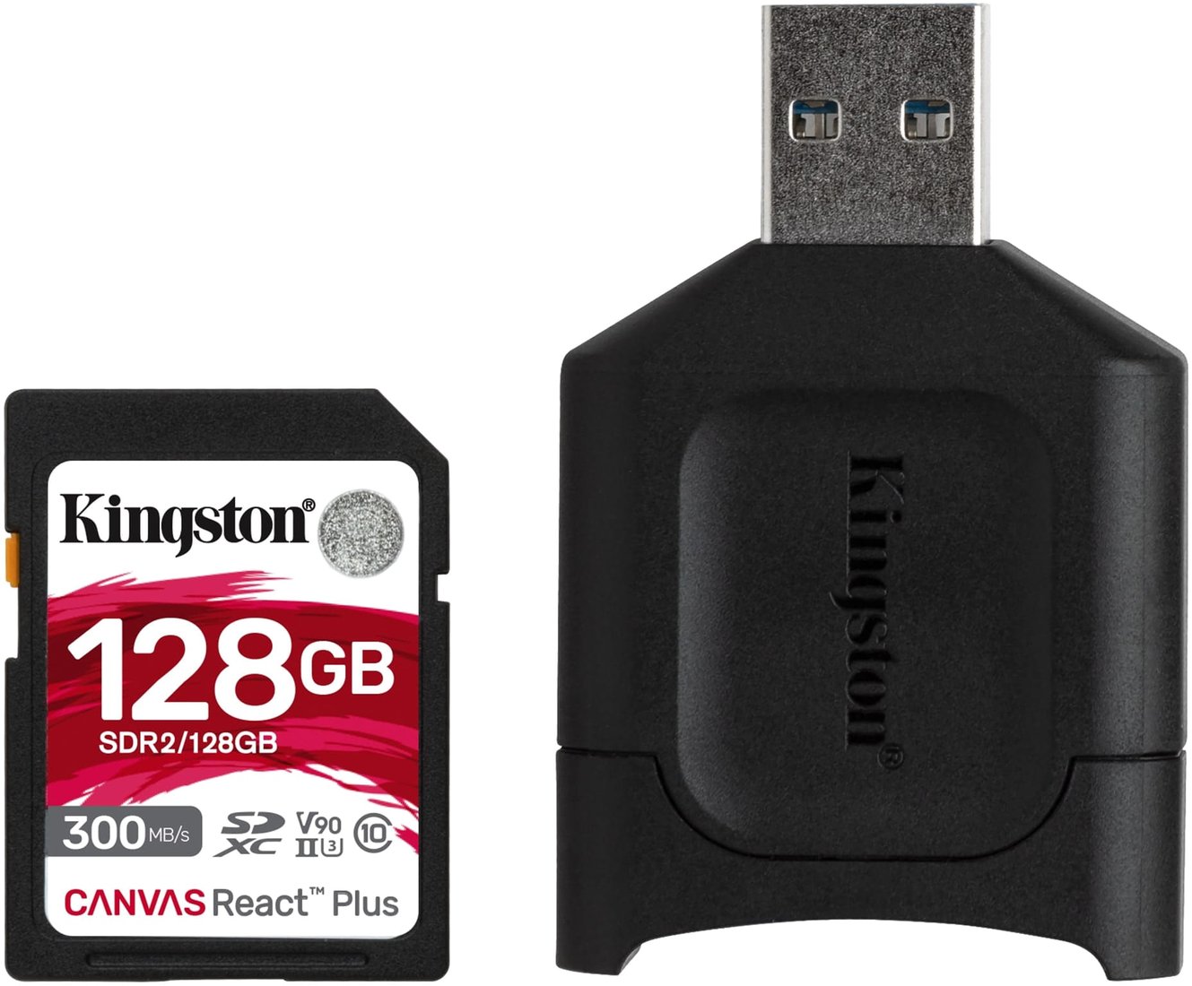 

Карта памяти Kingston Canvas React Plus SDXC 128GB (с кардридером)