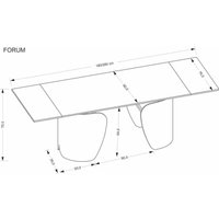 Кухонный стол Halmar Forum 180-260/90/76 (черный мрамор/черный)