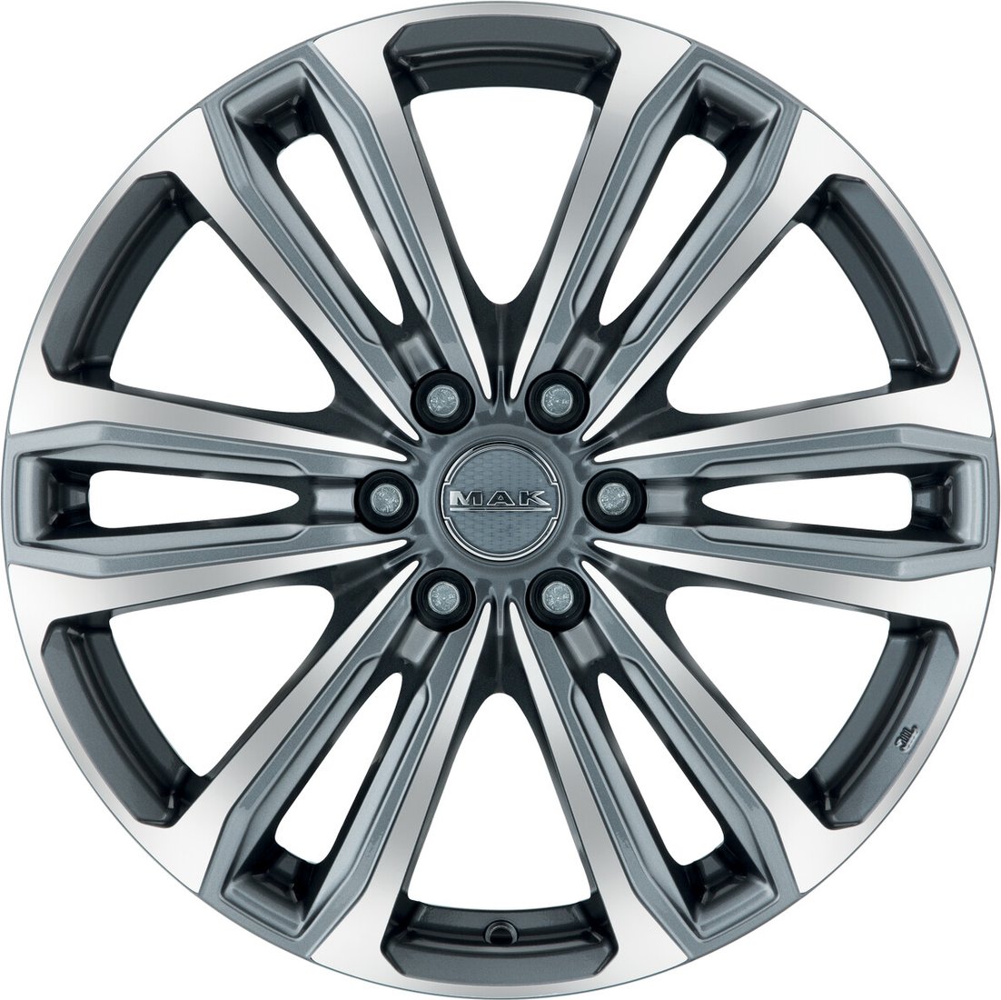 

Литые диски MAK Safari 6 17x7.5" 6x139.7мм DIA 106.2мм ET 25мм Gun Met-Mirror Face