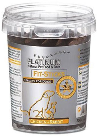 Лакомство для собак Platinum Лакомые колбаски с курицей и кроликом 300 г