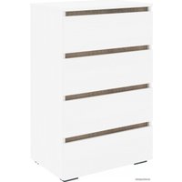Комод Кортекс-мебель Бари 60 4ш (белый/белый/дуб сонома)