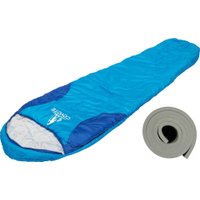 Спальный мешок Coyote Baring ZC-SB022 (синий с туристическим ковриком Foal 1.2см хаки)