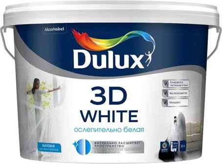 

Краска Dulux 3D 9 л (белый матовый)