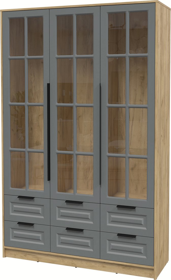 

Шкаф-витрина Интерлиния Концепт КТ-ШВ3 Деко (дуб золотой/серый)