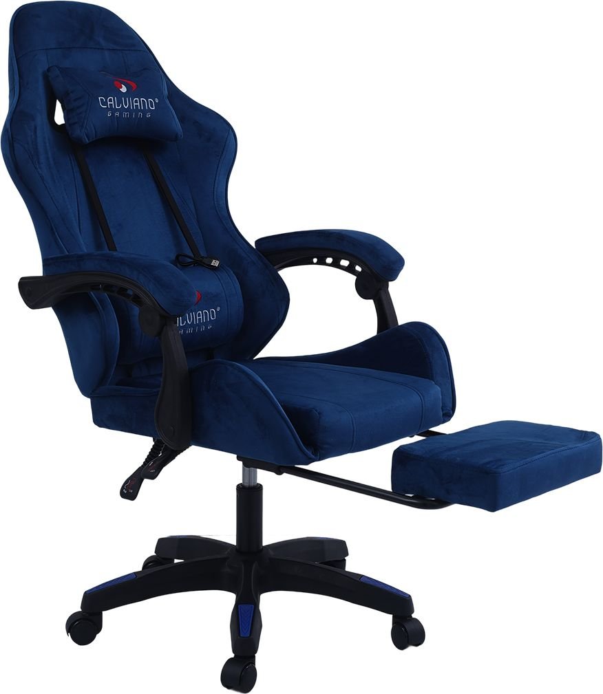 

Игровое (геймерское) кресло Calviano 1584 (велюр, синий)