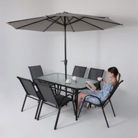 Набор садовой мебели AksHome Sunbeam (серый/черный)