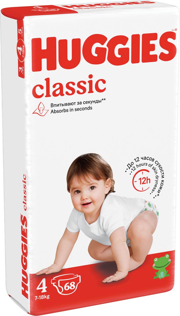 Подгузники Huggies Classic 4 Mega (68 шт)