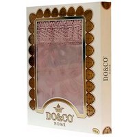 Скатерть DO&CO c гипюром 160x220 8525 (овал, золотой)