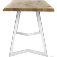 Кухонный стол Buro7 Уиллис 180 (с обзолом и сучками, дуб натуральный/белый)