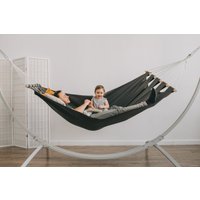 Дачный гамак Mamo Подвесной гамак Льняной 200х120 см (бирюза)