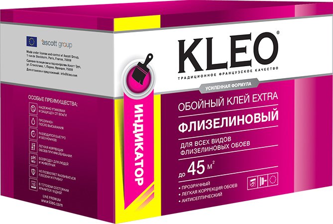 

Клей для обоев Kleo Extra 45 Флизелиновый с индикатором (320 г)