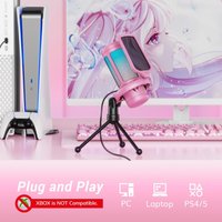 Проводной микрофон Tonor TC310 (розовый)