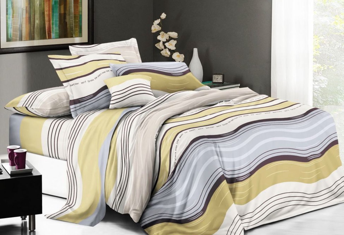 

2-спальный комплект постельного белья с евро простыней Бояртекс № 011 (206) (L) 2сп с европростыней (бязь)